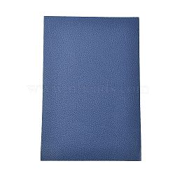 Lichee Pattern Double-Faced Imitation Leather Fabric, for DIY Earrings Making, Marine Blue, 20x30cm(DIY-WH0171-45B)