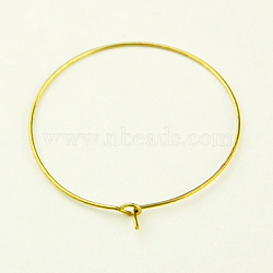 Brass Wine Glass Charm Rings Hoop Earring Findings, DIY Material for Basketball Wives Hoop Earrings, Golden, 21 Gauge, 35x0.7mm(KK-I561-G)
