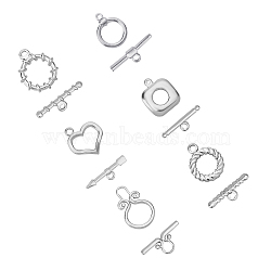 304 Stainless Steel Toggle Clasps, Mixed Shapes, Stainless Steel Color, 6sets/box(STAS-UN0011-42P)