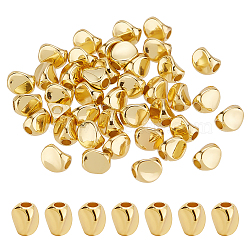 50Pcs Twist Oval Brass Beads, Long-Lasting Plated, Real 18K Gold Plated, 4x4x4.5mm, Hole: 1.5mm(KK-BC0012-58)