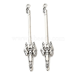 Tibetan Style Alloy Big Pendants, Cadmium Free & Lead Free, Halberd Charm, Antique Silver, 59x11x3mm, Hole: 1.5mm, about 199pcs/500g(FIND-G078-33D-AS)