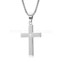 Stainless Steel Cross Pendant Necklace Men Women Hip-hop Jewelry Non-fading(TX5023-3)