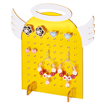 Acrylic Earring Display Stands, Earring Organizer Holder, White, Angel Pattern, Finish Product: 16.5x5x15cm, about 3pcs/set