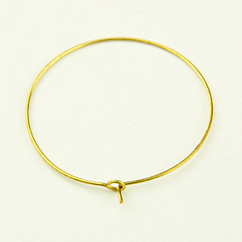 Brass Wine Glass Charm Rings Hoop Earring Findings, DIY Material for Basketball Wives Hoop Earrings, Golden, 21 Gauge, 35x0.7mm