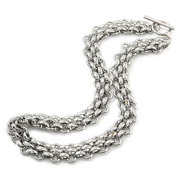 304 Stainless Steel Chain Necklaces, Mesh Chain, Stainless Steel Color, 16-1/8 inch(41cm)