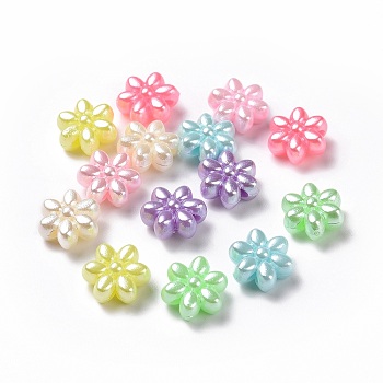 Imitation Pearl Acrylic Beads, Flower, Mixed Color, 11x10x5.5mm, Hole: 1.8mm, about 1851pcs/500g