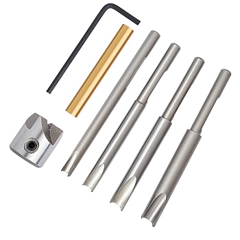 Pen Making Kits, with Silicone Box, Carbon Steel/Brass Finding, for Pen, Stainless Steel Color, 7pcs/set