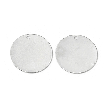 Brass Pendants, Stamping Blank Tag, Flat Round, Platinum, 20x0.5mm, Hole: 1.5mm