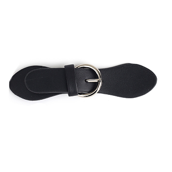 Black PU Leather Buckles, Tab Closures, Cloak Clasp Fasteners, with Alloy Roller Buckle, Platinum, 110~142mm