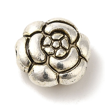 Tibetan Style Alloy Beads, Cadmium Free & Lead Free, Flower, Antique Silver, 11x5mm, Hole: 1.5mm
