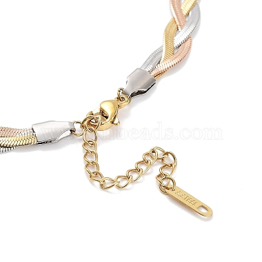Ion Plating(IP) 304 Stainless Steel Herringbone Chain Necklaces for Women(NJEW-F318-01M)-3