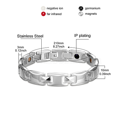 SHEGRACE Stainless Steel Panther Chain Watch Band Bracelets(JB678A)-3