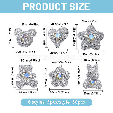 30pcs 6 styles cabochons en r&eacute;sine(FIND-CA0011-45)-2
