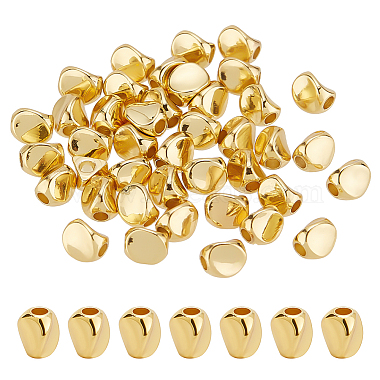 Golden Oval Brass Beads