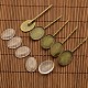 25x18mm Oval Dome Clear Glass Cover & Antique Bronze Iron Hair Bobby Pin Setting Base Sets DIY Hair Jewelry(DIY-X0073)-1