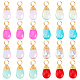 64Pcs 8 Color Copper Wired Glass Pendants(PALLOY-AB00258)-1