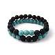 Synthetic Turquoise(Dyed)(Dyed) & Natural Lava Rock Beaded Stretch Bracelets Sets(BJEW-JB05416-03)-1