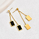 Stainless Steel Rectangle Dangle Stud Earrings for Women(TP0848-2)-1