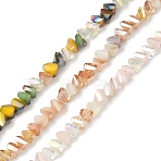 3 Strands 3 Colors  Electroplate Glass Beads Strands, Triangle, Yellow, 3.5x6x4.5mm, Hole: 1mm, about 100pcs/strand, 13.39''(34cm)(EGLA-YW0005-06A)
