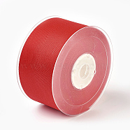 Rayon and Cotton Ribbon, Twill Tape Ribbon, Herringbone Ribbon, Red, 1-1/2 inch(38mm), about 50yards/roll(45.72m/roll)(SRIB-F007-235-38mm)