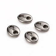 304 Stainless Steel Oval Links connectors, Coffee Bean, Stainless Steel Color, 8x10.5x2mm, Hole: 2.5mm(STAS-I141-02P)