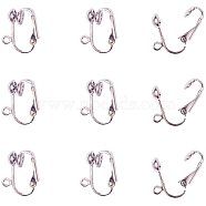 Iron Clip-on Earring Findings, for non-pierced ears, Platinum Color, Nickel Free, Platinum, 17.5x13.5x7mm, Hole: 2mm(KK-PH0026-20P-NF)