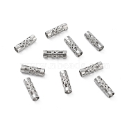 Hollow Out 304 Stainless Steel Beads, Column, Stainless Steel Color, 12x4mm, Hole: 3mm(STAS-G326-01P)