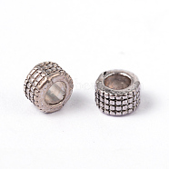 Tibetan Silver Spacer Beads, Lead Free & Nickel Free & Cadmium Free, Column, Antique Silver, about 5mm in diameter, 3mm long, hole: 3mm, about 100pcs/20g(Y-LF0398Y-NF)