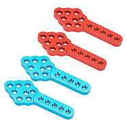 2 Pairs 2 Colors Aluminum Alloy Shock Absorber, Remote Control Car Accessories, Red & Steel Blue, Mixed Color, 51x19x4mm, Hole: 3mm, 1pair/color(AJEW-GA0003-23)