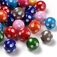 Mixed Chunky Bubblegum Acrylic Beads, Round, Mixed Color, 20x19mm, Hole: 3mm(X-SACR-S146-20mm-M)