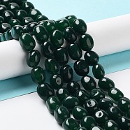 Natural Jade Beads Strands, Dyed, Nuggets, Tumbled Stone, Dark Green, 9.5~11.5x8~8.5x7~8mm, Hole: 1mm, about 34~38pcs/strand, 14.76~15.16''(37.5~38.5cm)(G-E614-B01-13)