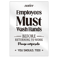 Acrylic Blank Table Signs, for Home Decoration, Wedding, Party, Rectangle with Word Employees Must Wash Hands, Word, 127x90x4mm(AJEW-WH0476-008)