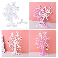 Tree Tree Shape Jewerly Display Stand Silicone Molds, Resin Casting Molds, for UV Resin, Epoxy Resin Craft Making, White, 240x160x7mm(DIY-M031-15)