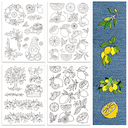 4 Sheets 11.6x8.2 Inch Stick and Stitch Embroidery Patterns, Non-woven Fabrics Water Soluble Embroidery Stabilizers, Lemon, 297x210mmm(DIY-WH0455-141)