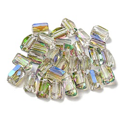 Electroplate Glass Beads, Faceted, Triangle, Gainsboro, 7.5x5.5x6mm, Hole: 1.2mm, 100pcs/bag(EGLA-Z004-05C)