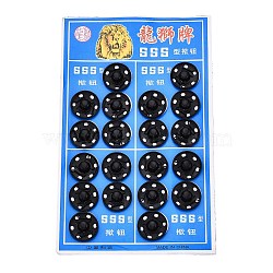 Flat Round Iron Sewing Snap Button, Press Studs, Gunmetal, 16x5mm, Hole: 2x1mm, 20sets/card(SNAP-R019-05B)