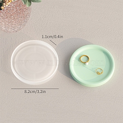 DIY Food Grade Silicone Coaster Molds, Decoration Making, Resin Casting Molds, For UV Resin, Epoxy Resin Jewelry Making, Round, 82x11mm(PW-WG92020-07)