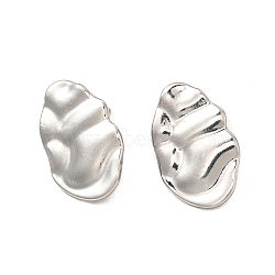 304 Stainless Steel Stud Earrings, with Vertical Loops, Leaf, Stainless Steel Color, 19x12mm, Hole: 2.5mm, Pin: 0.8mm(EJEW-I281-09P)