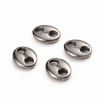304 Stainless Steel Oval Links connectors, Coffee Bean, Stainless Steel Color, 8x10.5x2mm, Hole: 2.5mm