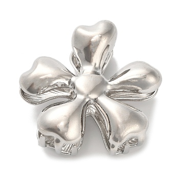 Alloy Claw Hair Clips, Flower, Hair Accessories for Women Girls, Platinum, 51x56.5x30mm