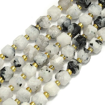 Natural Moonstone Beads Strand, Faceted, Cube, 6.5~7.5x6.5~7.5x6.5~7.5mm, Hole: 1.2mm, about 43~44pcs/strand, 15.35~15.55 inch(39~39.5cm)