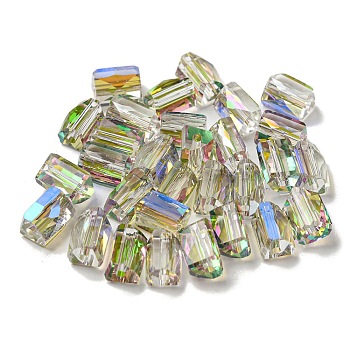 Electroplate Glass Beads, Faceted, Triangle, Gainsboro, 7.5x5.5x6mm, Hole: 1.2mm, 100pcs/bag