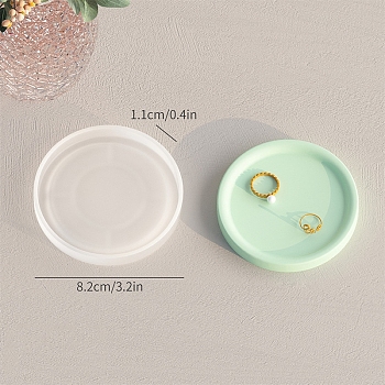 DIY Food Grade Silicone Coaster Molds, Decoration Making, Resin Casting Molds, For UV Resin, Epoxy Resin Jewelry Making, Round, 82x11mm