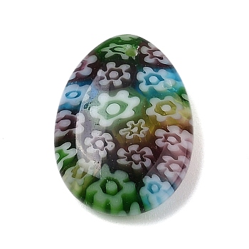 Handmade Millefiori Lampwork Beads, Teardrop, Colorful, 18x13.5x4.5mm, Hole: 1~1.1mm