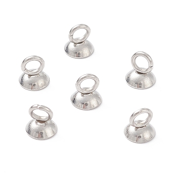 201 Stainless Steel Bead Cap Pendant Bails, for Globe Glass Bubble Cover Pendants, Stainless Steel Color, 5.5x5mm, Hole: 2~2.5mm