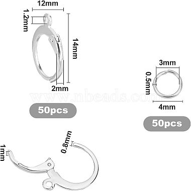 unicraftale 304 fornituras de pendientes de acero inoxidable con respaldo de palanca(STAS-UN0014-18S)-4