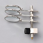 Portable Clip-On Magnifying Glass, with Flexible Zinc Alloy Findings and Triple Lens, Platinum, 5.8x5.85x2.6cm(AJEW-WH0673-20)