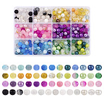 360Pcs 6 Colors Glass Beads, Round, Mixed Style, Mixed Color, 8~8.5x7.5mm, Hole: 0.8mm, 60pcs/color(GGLA-TA0002-07)