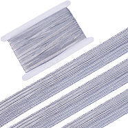 24 Yards Flat Nylon Elastic Cord/Band, with Rubber Inside, Webbing Garment Sewing Accessories, Light Grey, 12.5mm(EC-GF0001-36A-01)