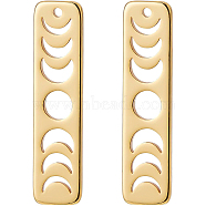 BENECREAT 12Pcs Brass Moon Phase Bar Pendants, Long-Lasting Plated, Rectangle, Real 18K Gold Plated, 20x5x1mm, Hole: 0.7mm(KK-BC0007-03)